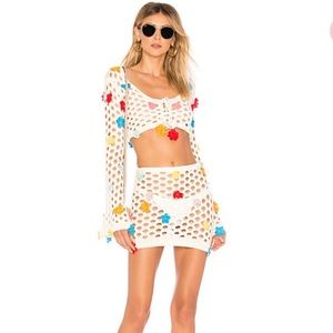 Lovers + Friends Flower Power Set Crochet Cover Up